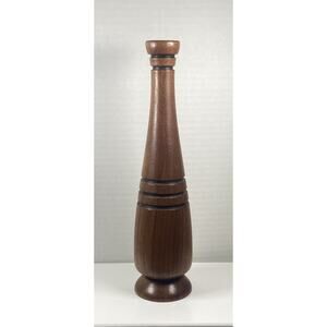 Hand Turned Signed HC Wood Grained Taper Vase Beautiful 9 in Artisan Cabin